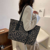 Fashion PU Leather Leopard Tote Storage Bag