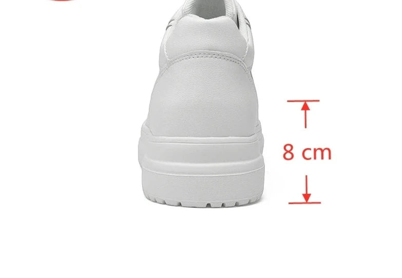 Lift Sneakers Man Elevator Shoes Height Increase Insole 8cm White