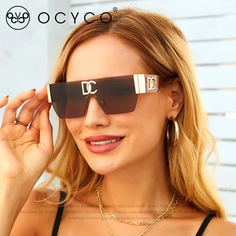 Fashion Square Sunglasses Women Ladies One-Piece Designer